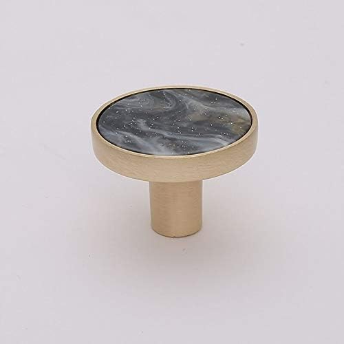 Coqlycot 10 Pack Cabinet Door Knobs 32mm Crack Marble Pattern Round Wardrobe Drawer Handle Hardware with Screw for Kitchen Bathroom Bedroom - Image 3