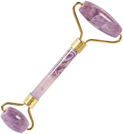 SuBoZhuLiuJ 100% Real Natural Jade Roller for Face, Eye, Neck, Skin, Body Massage and Anti-Aging. Lymphatic Drainage, Wrinkle, Puffiness-Amethyst Quartz