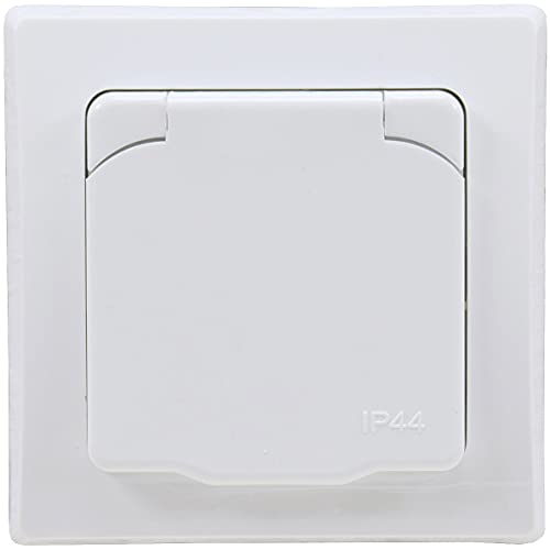 DELPHI Steckdose Unterputz IP44 Aussen Innen mit Dichtung Klapp-Deckel 230V-240V 16A Schutzkontakt-Steckdose Badezimmer… – Bild 3