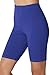 Women's Cotton Mid Thigh High Waist Active Short Leggings Denim Blue 2X