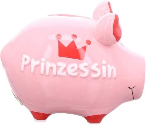 Piggy Bank - Princess - Small Pig 12.5 cm - flower, Gold,pink - Image 4