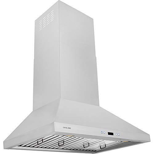 CAVALIERE 30" Inch Range Hood Wall Mounted Stainless Steel Kitchen Vent