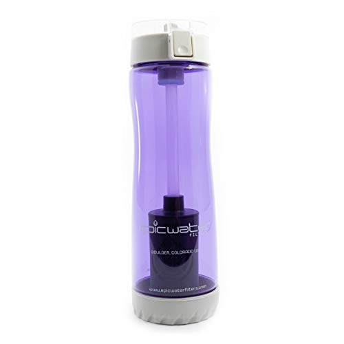 Eco-Tritan | Water Filtration Bottle | Purple | 25 oz 740 ml | 100 Percent BPA & BPS-Free | Includes 1 Urban Filter to Remove Lead, Cysts, PFA, Fluoride, Chromium 6 and More