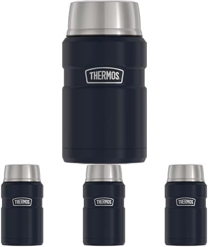 THERMOS Stainless King Vacuum-Insulated Food Jar, 24 Ounce, Midnight Blue (Pack of 4) Image
