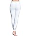 Chikool Workout Pants for Women High Waist Mesh Yoga Leggings Inner/Out Pocket White