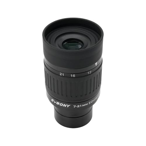 Svbony SV135 Telescope, Oculaire Zoom 1,25'' 7-21mm pour Telescope, 52 Degrés FOV, Objectif de Télescope FMC 5 Éléments 3 groupes, Accessoires de Télescope d'observation Astronomique