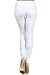 Fashion Mic Womens Pull On Cotton Blend Color Jeggings with Orange Stitching (ML, White)