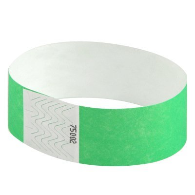 EventWristbands Premium 1" Tyvek Wristbands (100 Count, Neon Green) - Red, Green, Blue, Yellow & Orange Colored Event Wristband Paper Bracelets - Neon Wrist Bands For Parties, Festivals, Fairs