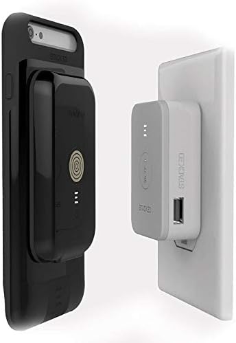 STACKED Wireless Magnetic Charging Kit for iPhone 6 6s Plus w/2x Power Packs - Black - S16PCB01
