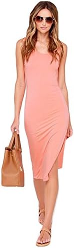 Womens Sexy Back Kink Bodycondresses Party Night Club Dress Summer Sleeveless Side Split Hollow Slim Package Hip Vestidos (M, Pink)