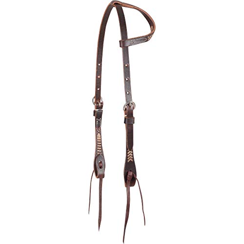Martin Saddlery Rawhide Laced Slip Ear Headstall, Chocolate