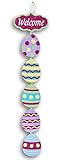 Glittery Easter Egg Jointed Wooden Hanging Decor Sign - 26 x 6.5 Inches