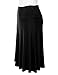 FLORIA Women's Solid Lightweight Knit Elastic Waist Flared Midi Skirt Black M