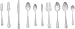 Amazon Basics 45-Piece Stainless Steel Flatware Set with Round Edge, Service for 8, Silver