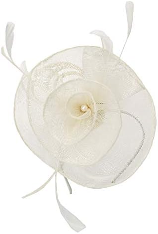 Tea Party Fascinators Pillbox Church Hats for Women Flower Feather Veil Headband Hair Clip
