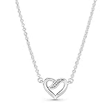 pandora dreams of love necklace sterling silver clear cubic zirconia 17 8 in