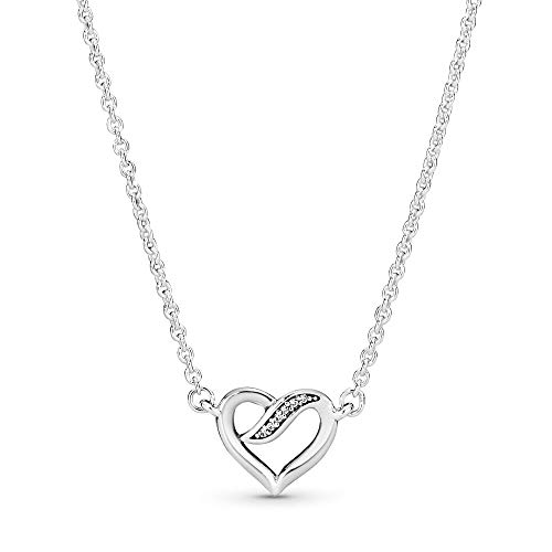 PANDORA Dreams Of Love Necklace, Sterling Silver, Clear Cubic Zirconia, 17.8 IN