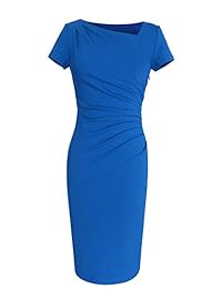 VFSHOW - Vestido de mujer con cuello asimétrico y cuello redondo