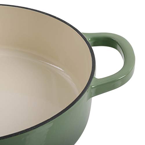 Crock Pot Artisan Enameled Cast Iron Braiser W/Lid, 5Quart, Pistachio