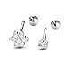Gnoliew 16G Stainless Steel Stud Earrings Cartilage Tragus Helix Barbell Piercing Jewelry (2Pairs)