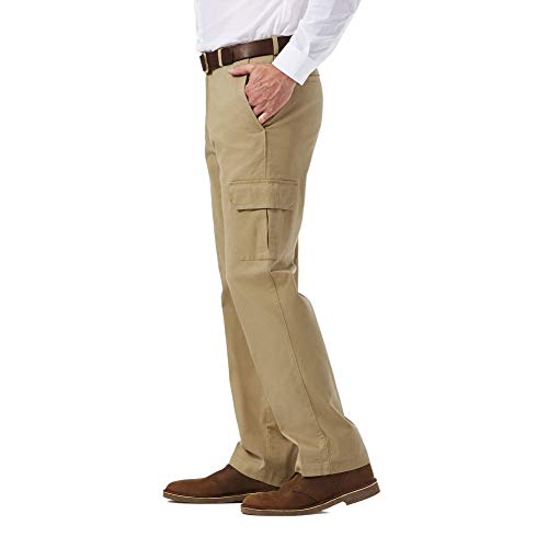 Haggar Khaki tan classic fit cargo cell phone pocket pants men's 38 x ...