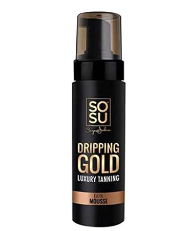 Amazon Com Sosu Dripping Gold Luxury Esponja Bronceadora 5 Onzas Formulado Con Acido Hialuronico Vitaminas A Y E Apto Para Veganos Sin Crueldad Y Sin Parabenos Elige Mediano Oscuro O Ultra Oscuro