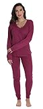 #followme Womens Thermal Henley Jogger Pant Set