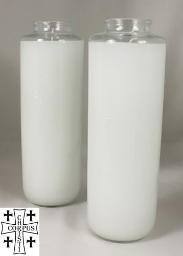 Corpus Christi Brand 8 Day Glass Sanctuary Light Candle (12 Per Case)