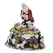 Joseph's Studio by Roman - Santa with Baby Jesus and Lambs Figure, Kneeling Santa Collection, Verse - O' Come All Ye Faithful, 5.75