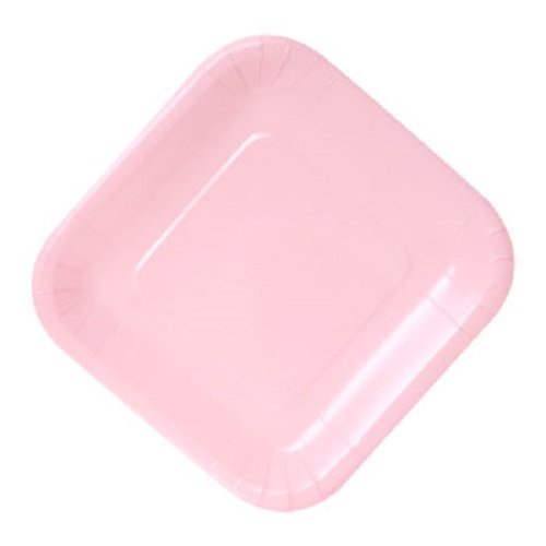 Color Paper Plates Sqaure (Pink, 9