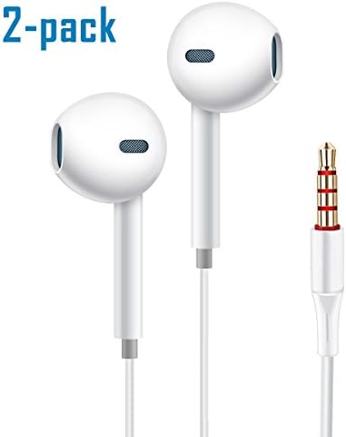 originAIM [2Pack] iPhone Wire Headphones with Mic and Remote Control For IOS &amp; Android