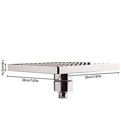 DELIPOP HN11 LED Shower Head Temperature 3 Color Changing 8 inch