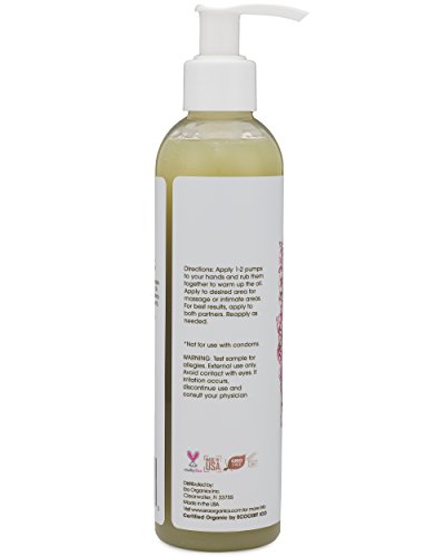 Organic Personal Lubricant & Massage Oil – Natural Lube For Men and Women With Extra Nourishing, Hydrating, Soothing Ingredients. Edible, Non Toxic, Paraben Free Formula.