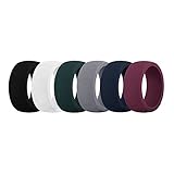 (Price/6 Pcs) GOGO Premium Men's Silicone Wedding Rings - 8.7mm Wide(2mm Thick) Safe and Sturdy Silicone Rubber Wedding Band