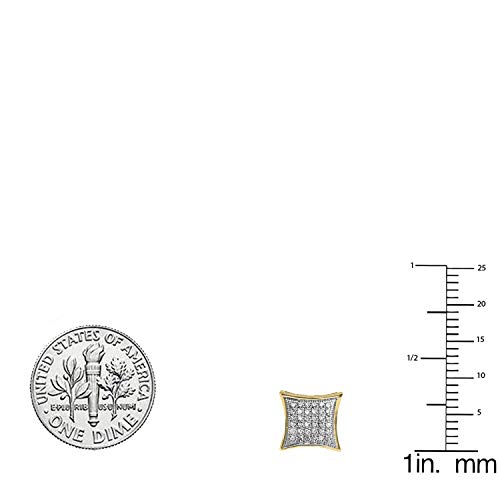 Dazzlingrock Collection 0.08 Carat (ctw) 14K White Diamond Kite Shape Men's Hip Hop Iced Stud Earring (Only 1pc), Yellow Gold