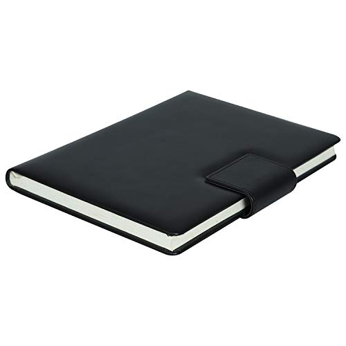 Kitabby – Legacy Flap – A5 Size – Hard Bound Notebook with a Magnetic Overlap – Padded PU Soft Leather Cover Material – (Black)