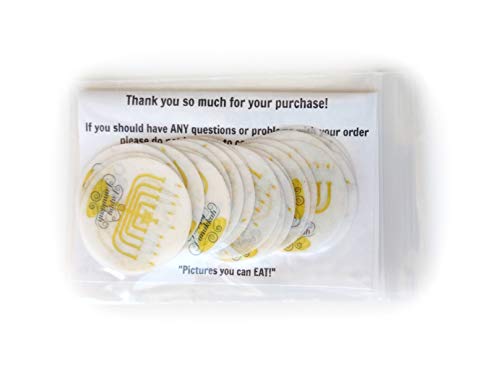 Happy Hanukkah Menorah Candles Jewish Christmas Holiday Wafer Paper Cake Toppers 1.5 Inch for Decorating Cookies Cakes Cupcakes Desserts Pack of 24