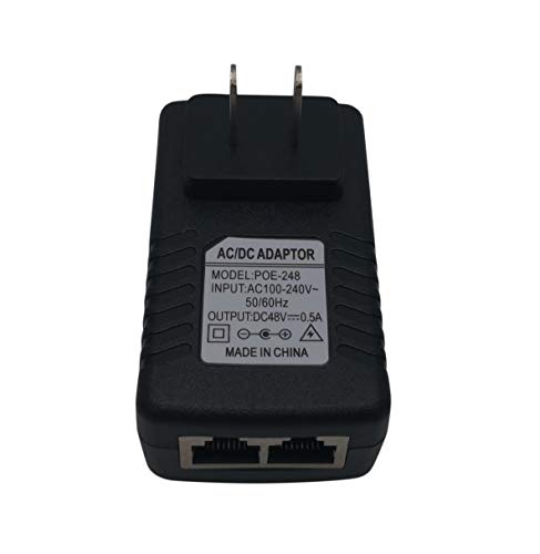 Excelity Wall Plug POE Injector with 48v Power Supply 802.3af for Security IP Cameras IP Phones, 10/100Mbps
