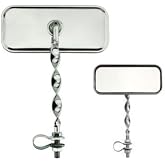 Lowrider Bike Rectangle Flat Twisted Mirror Chrome. Bike Mirror