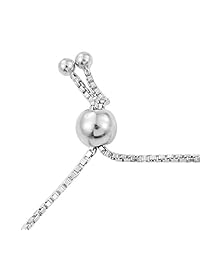 925 Sterling Silver Bead Bolo Cuff Bangle Bracelet Wedding Engagement Jewelry for Women Adjustable