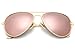 YuFalling Polarized Aviator Sunglasses for Men and Women (gold frame/pink lens, 58)