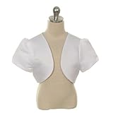 Rain Kids White Short Sleeve Satin Bolero Occasion Shrug Girls 8-14