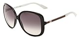 Gucci Women’s 3157/S Rectangle Sunglasses,Black and White Frame/Grey Gradient Lens,One Size