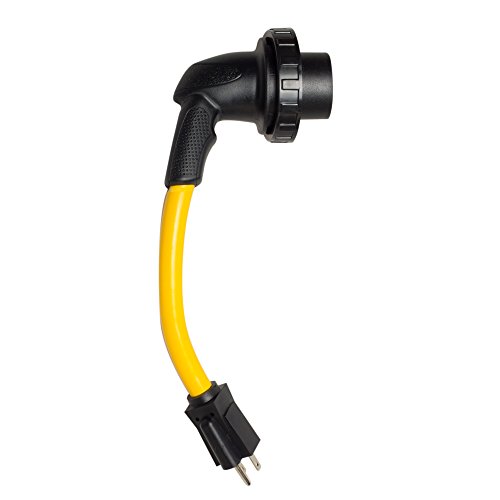 Epicord 12" 90Degree Dogbone RV Adapter 15Amp Male and 30Amp Female