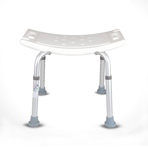 Adjustable Lightweight Shower Bench, White Bath Tub Safety Shower Stool Chair Seat Bench Non Slip Light White - Thumbnail 5