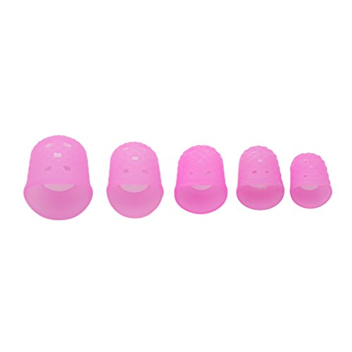 Yunzee 15 PCS Silicone Finger Sleeve Non Slip Anti Scalding Cover Flip Book Playing Piano Guitar Bass Finger Protector Sleeve,Pink