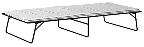 Home Source Industries, 223 Cot Bed, Folding Bed with Mattress, Black and White, L 75" W 31" x H 13"