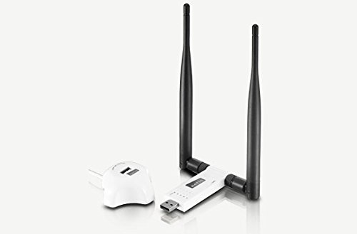 Netis WF2116 Wireless N300 Long-Range USB Adapter, Supports Windows, Mac OS, Linux, 5dBi High Gain Antennas, Free USB Cradle