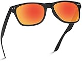 WearMe Pro - Premium Polarized Wayfarer Style Glasses Matte Frame Mirrored Lens Sunglasses