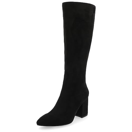 Journee Womens Ameylia Tru Comfort Foam Wide Width Wide Calf Covered Block Heel Pointed Toe Boots at Amazon